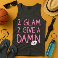 Too Glam To Give A Damn Lipstick Kiss Mark Tank Top