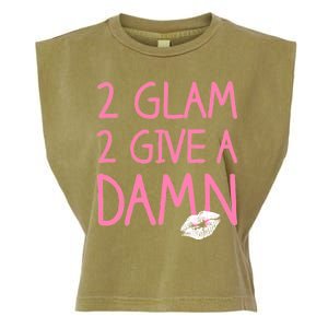 Too Glam To Give A Damn Lipstick Kiss Mark Garment-Dyed Women's Muscle Tee