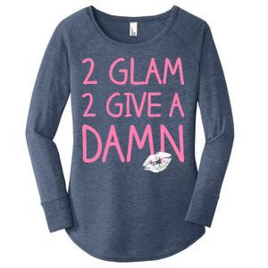 Too Glam To Give A Damn Lipstick Kiss Mark Women's Perfect Tri Tunic Long Sleeve Shirt