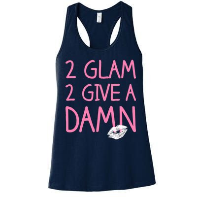 Too Glam To Give A Damn Lipstick Kiss Mark Women's Racerback Tank