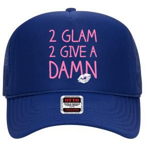 Too Glam To Give A Damn Lipstick Kiss Mark High Crown Mesh Back Trucker Hat