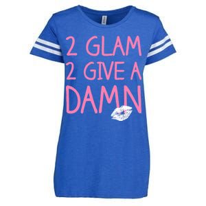 Too Glam To Give A Damn Lipstick Kiss Mark Enza Ladies Jersey Football T-Shirt