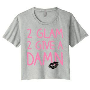 Too Glam To Give A Damn Lipstick Kiss Mark Women's Crop Top Tee