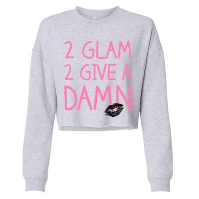 Too Glam To Give A Damn Lipstick Kiss Mark Cropped Pullover Crew