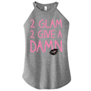 Too Glam To Give A Damn Lipstick Kiss Mark Women's Perfect Tri Rocker Tank