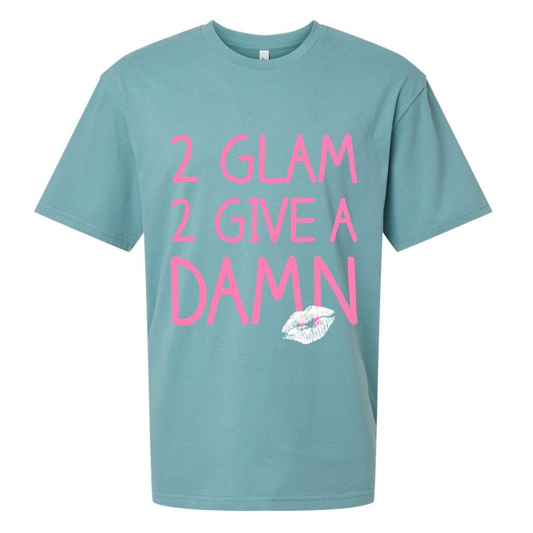 Too Glam To Give A Damn Lipstick Kiss Mark Sueded Cloud Jersey T-Shirt