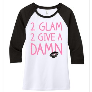 Too Glam To Give A Damn Lipstick Kiss Mark Women's Tri-Blend 3/4-Sleeve Raglan Shirt