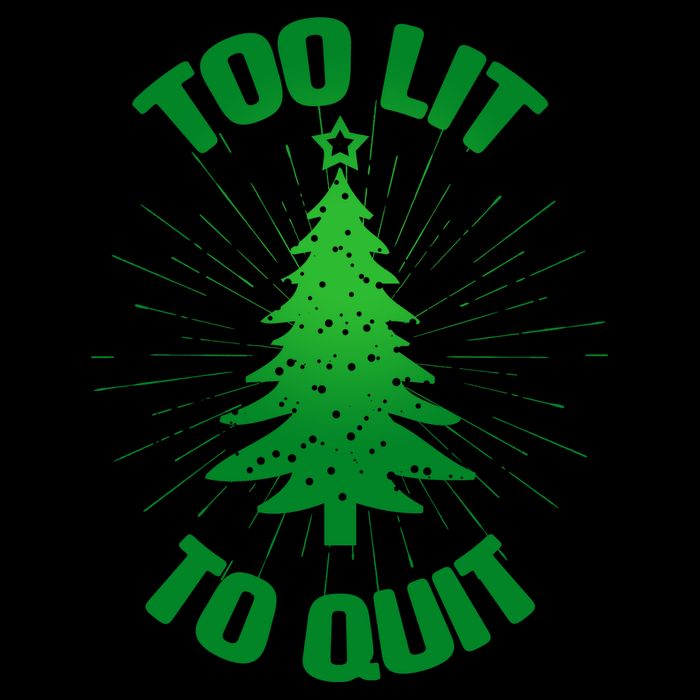 Too Lit Too Quit Funny Christmas Tree Mug