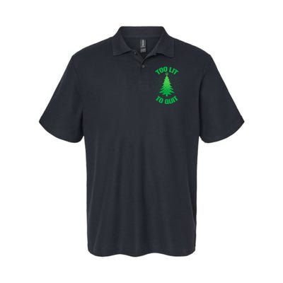 Too Lit Too Quit Funny Christmas Tree Polo