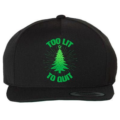 Too Lit Too Quit Funny Christmas Tree Wool Snapback Cap