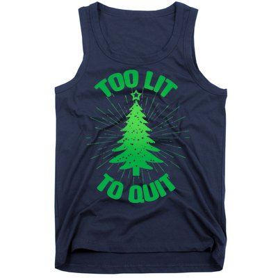 Too Lit Too Quit Funny Christmas Tree Tank Top