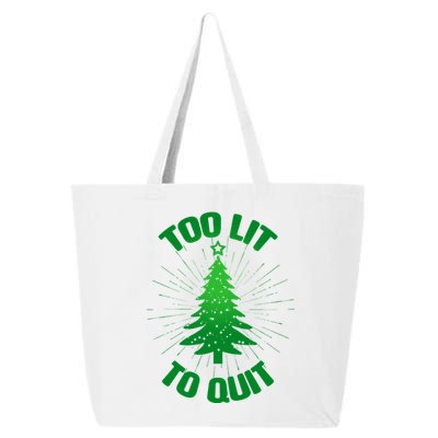 Too Lit Too Quit Funny Christmas Tree 25L Jumbo Tote