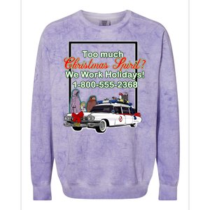 Too Much Christmas Spirit? We Work Holidays! Colorblast Crewneck Sweatshirt