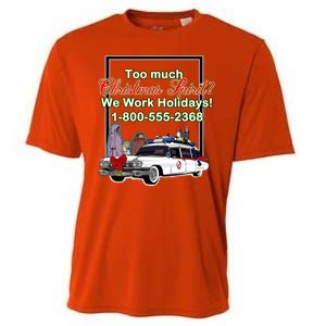 Too Much Christmas Spirit? We Work Holidays! Cooling Performance Crew T-Shirt