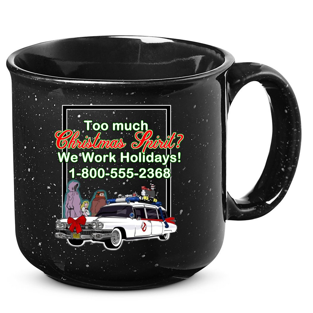 Too Much Christmas Spirit? We Work Holidays! 15oz Campfire Ceramic Mug