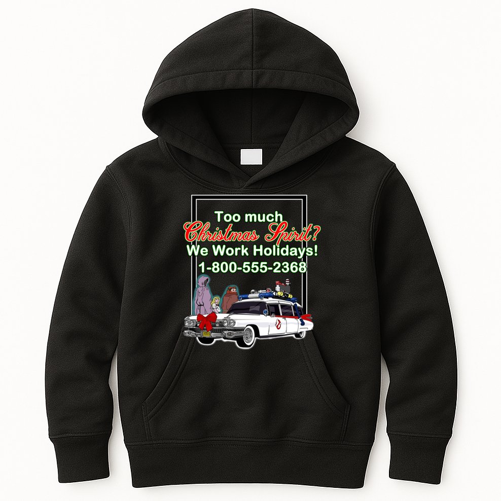 Too Much Christmas Spirit? We Work Holidays! Kids Hoodie