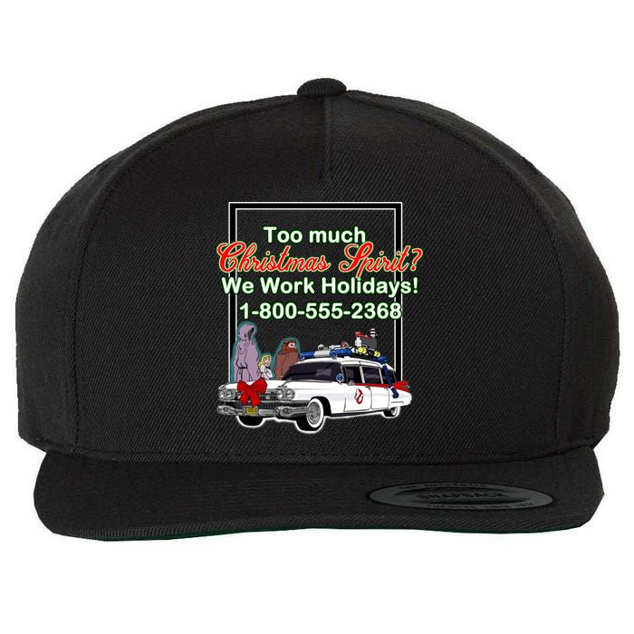 Too Much Christmas Spirit? We Work Holidays! Wool Snapback Cap