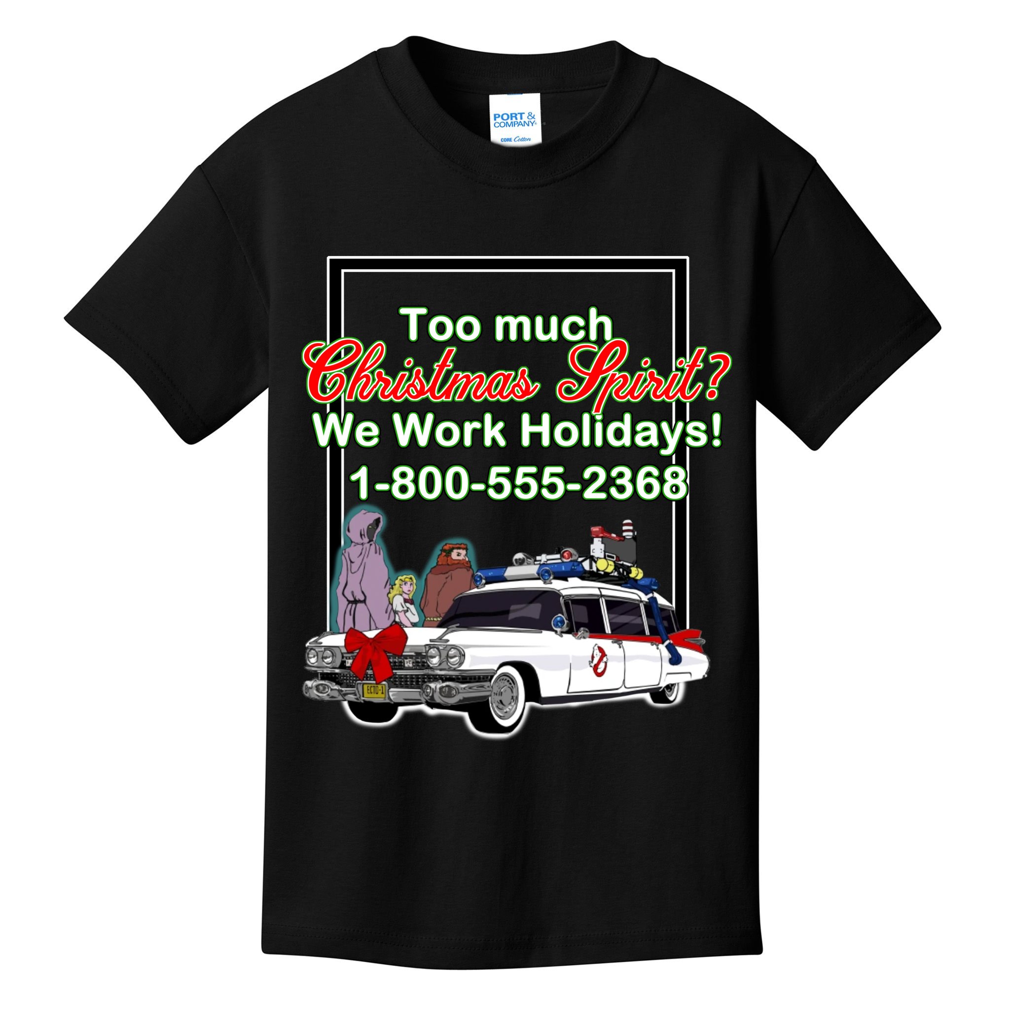 Too Much Christmas Spirit? We Work Holidays! Kids T-Shirt