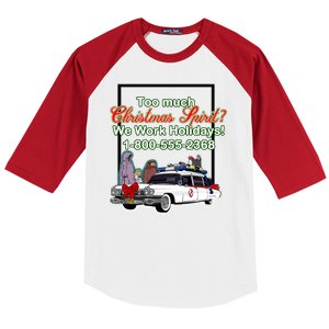 Too Much Christmas Spirit? We Work Holidays! Baseball Sleeve Shirt