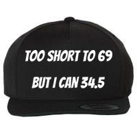 Too Short to 69 But I Can 34.5 Funny Wool Snapback Cap