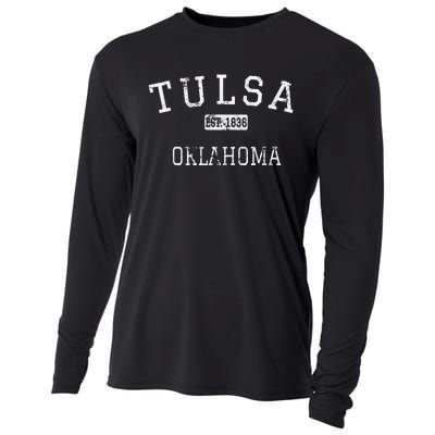 Tulsa Oklahoma OK Vintage Cooling Performance Long Sleeve Crew