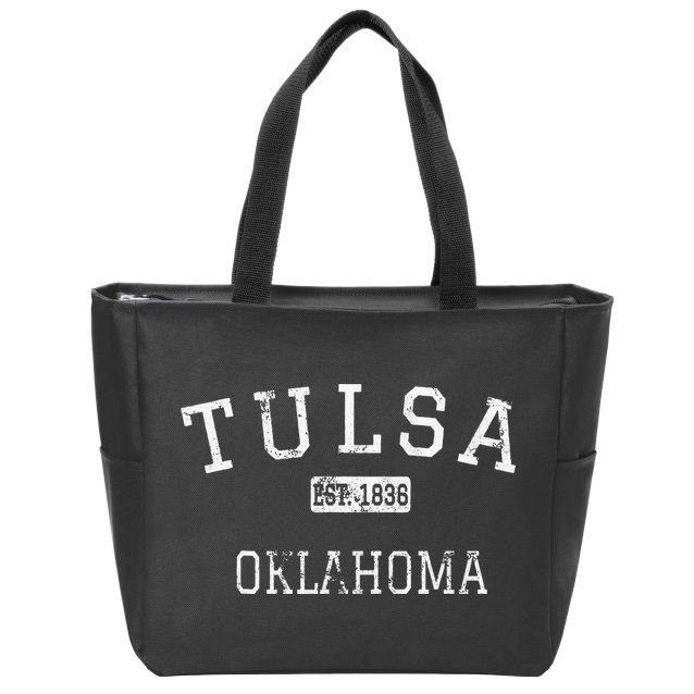 Tulsa Oklahoma OK Vintage Zip Tote Bag