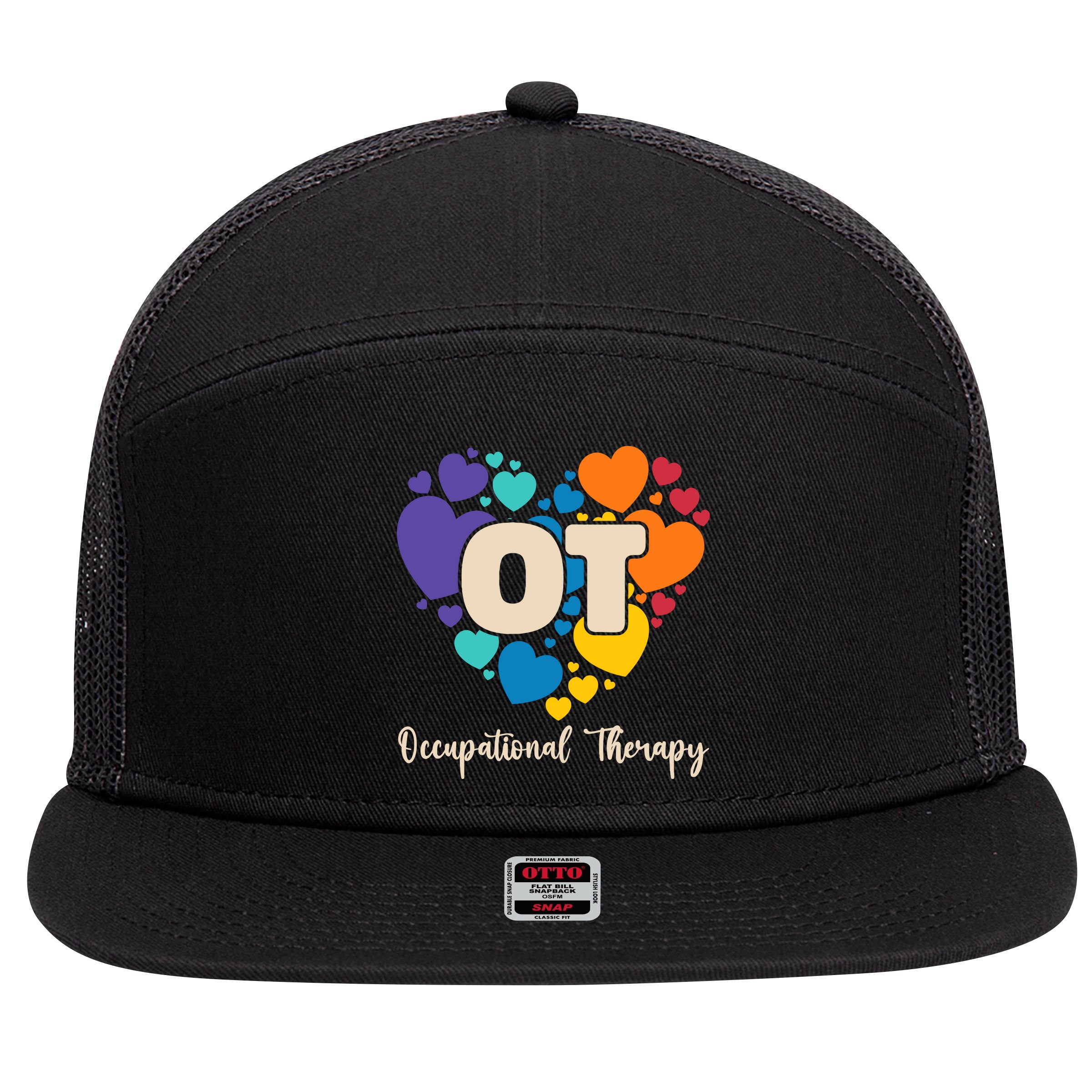 Therapist Ot Occupational Therapy 7 Panel Mesh Trucker Snapback Hat