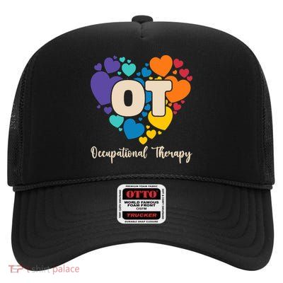 Therapist Ot Occupational Therapy High Crown Mesh Back Trucker Hat