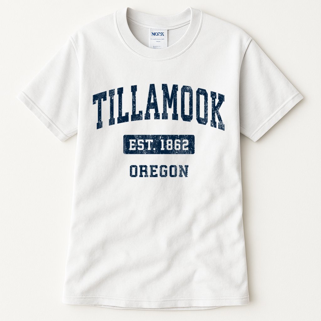 Tillamook Oregon Or Vintage Sports Established Tall T-Shirt