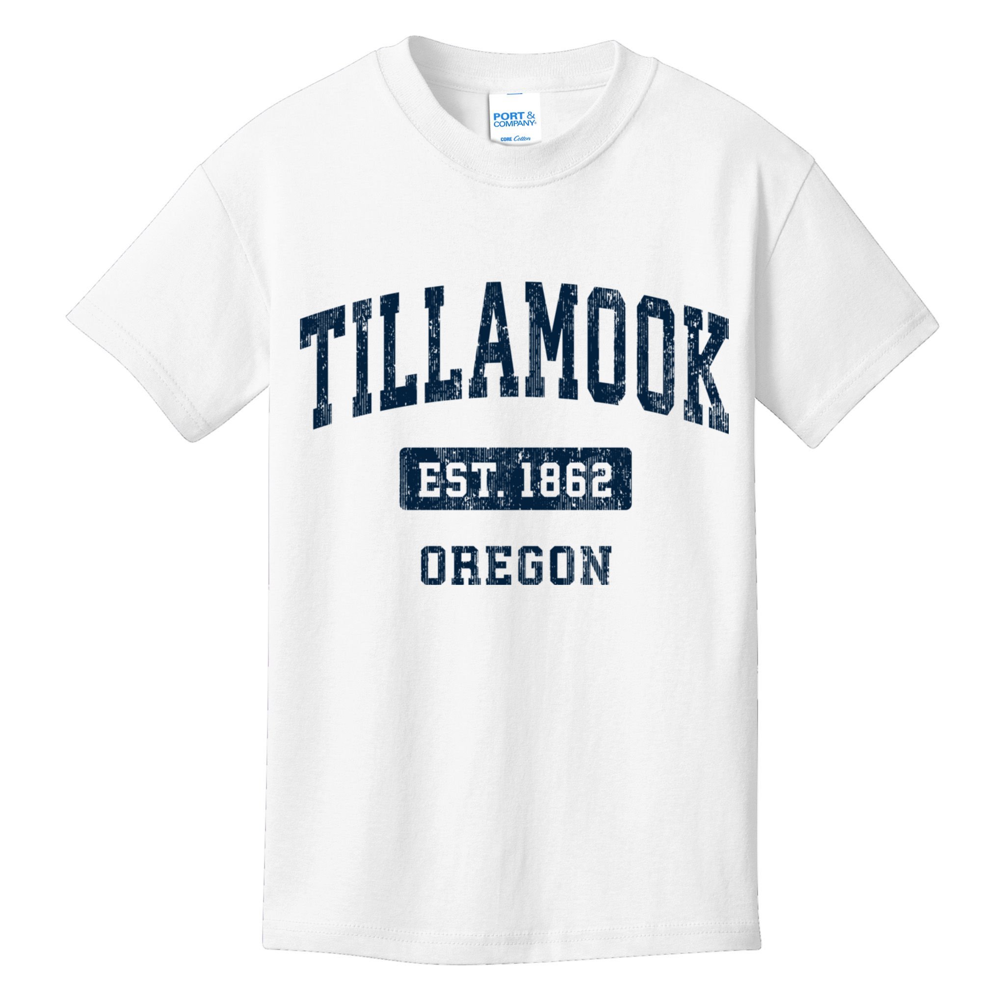 Tillamook Oregon Or Vintage Sports Established Kids T-Shirt