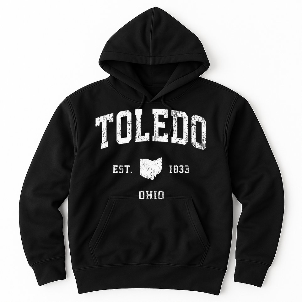 Toledo Ohio Oh Vintage Athletic Sports Hoodie