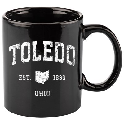 Toledo Ohio Oh Vintage Athletic Sports 11oz C Handle Ceramic Mug