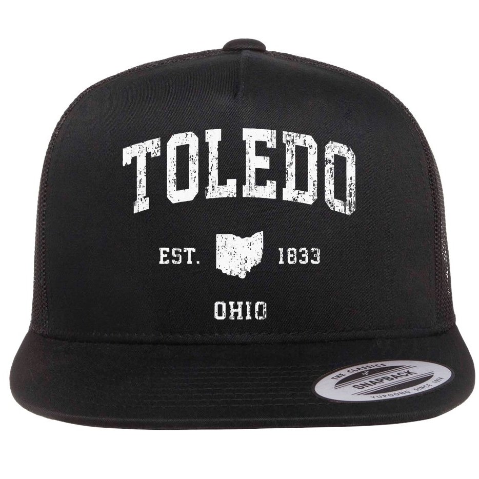 Toledo Ohio Oh Vintage Athletic Sports Flat Bill Trucker Hat