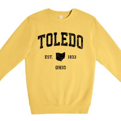 Toledo Ohio Oh Vintage Athletic Sports Premium Crewneck Sweatshirt