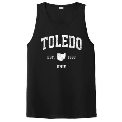 Toledo Ohio Oh Vintage Athletic Sports PosiCharge Competitor Tank