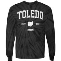 Toledo Ohio Oh Vintage Athletic Sports Tie-Dye Long Sleeve Shirt