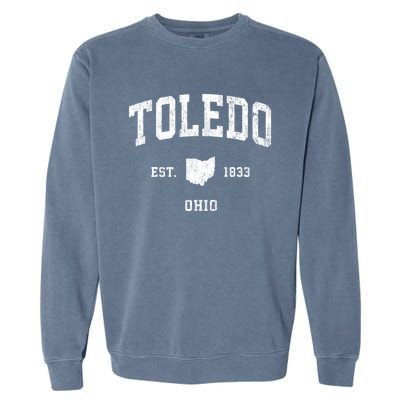 Toledo Ohio Oh Vintage Athletic Sports Garment-Dyed Sweatshirt