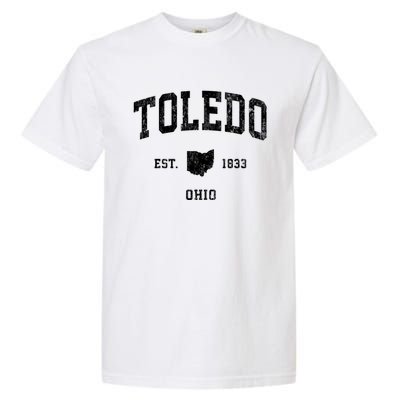 Toledo Ohio Oh Vintage Athletic Sports Garment-Dyed Heavyweight T-Shirt