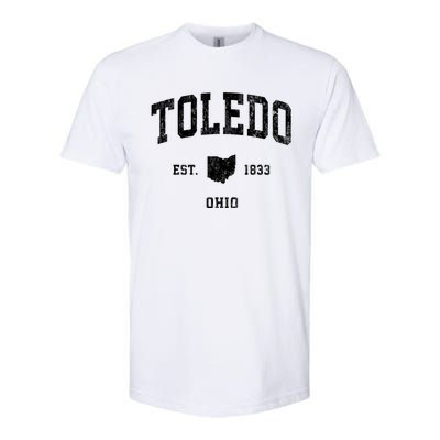 Toledo Ohio Oh Vintage Athletic Sports Softstyle CVC T-Shirt