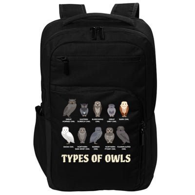 Types Of Owls Funny For Owl Lover Trending Gift Idea Impact Tech Backpack