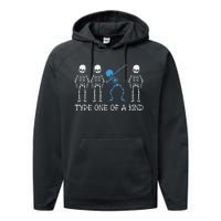 Type One Of A Kind Type 1 Diabetes Awareness Skeleton Performance Fleece Hoodie