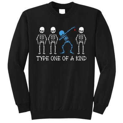 Type One Of A Kind Type 1 Diabetes Awareness Skeleton Sweatshirt