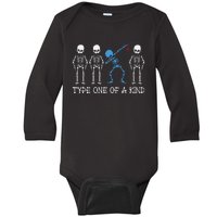 Type One Of A Kind Type 1 Diabetes Awareness Skeleton Baby Long Sleeve Bodysuit