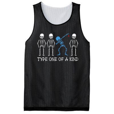 Type One Of A Kind Type 1 Diabetes Awareness Skeleton Mesh Reversible Basketball Jersey Tank