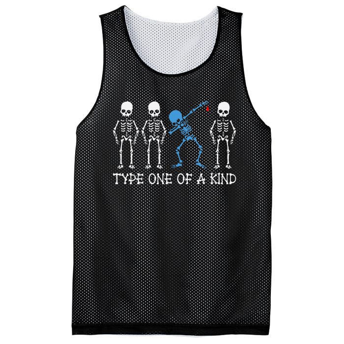 Type One Of A Kind Type 1 Diabetes Awareness Skeleton Mesh Reversible Basketball Jersey Tank