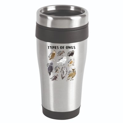 Types Of Owls Educational Collection Cute Owl Lover 16oz Travel Tumbler