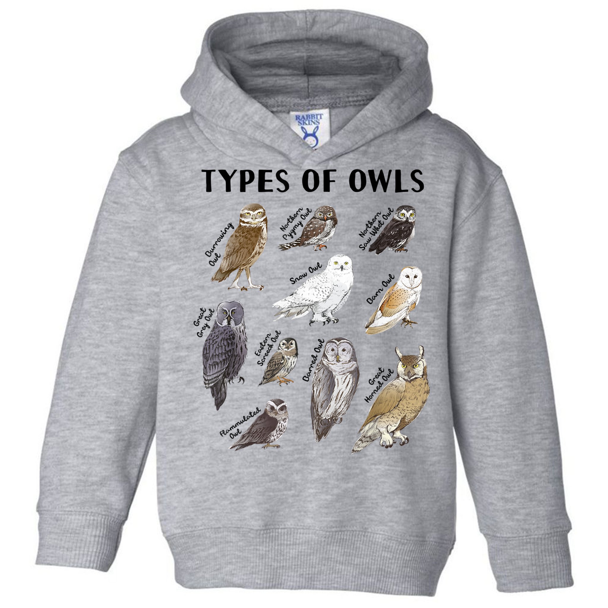 Types Of Owls Educational Collection Cute Owl Lover Toddler Hoodie