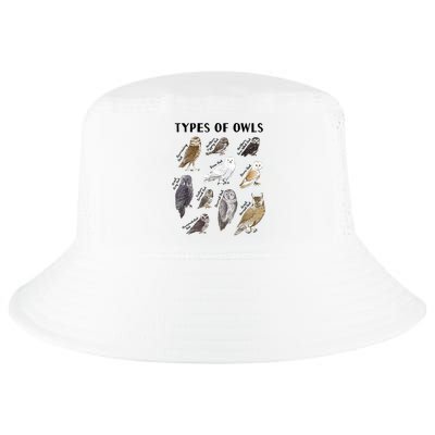 Types Of Owls Educational Collection Cute Owl Lover Cool Comfort Performance Bucket Hat
