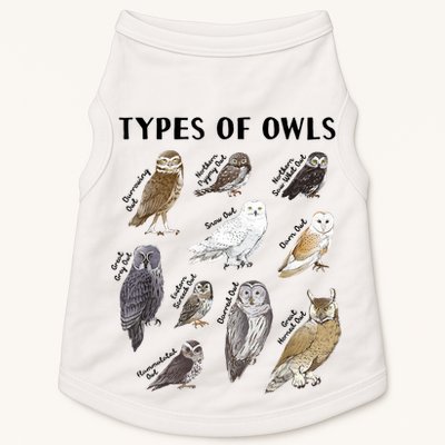 Types Of Owls Educational Collection Cute Owl Lover Doggie Tank