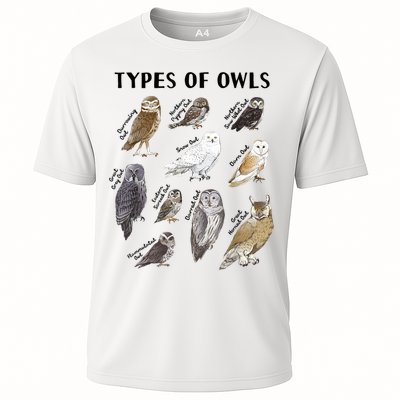 Types Of Owls Educational Collection Cute Owl Lover Cooling Performance Crew T-Shirt